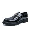 Men's shoes loafers fashion 46 large size new business dress leather shoes trend British style glossy overshoes