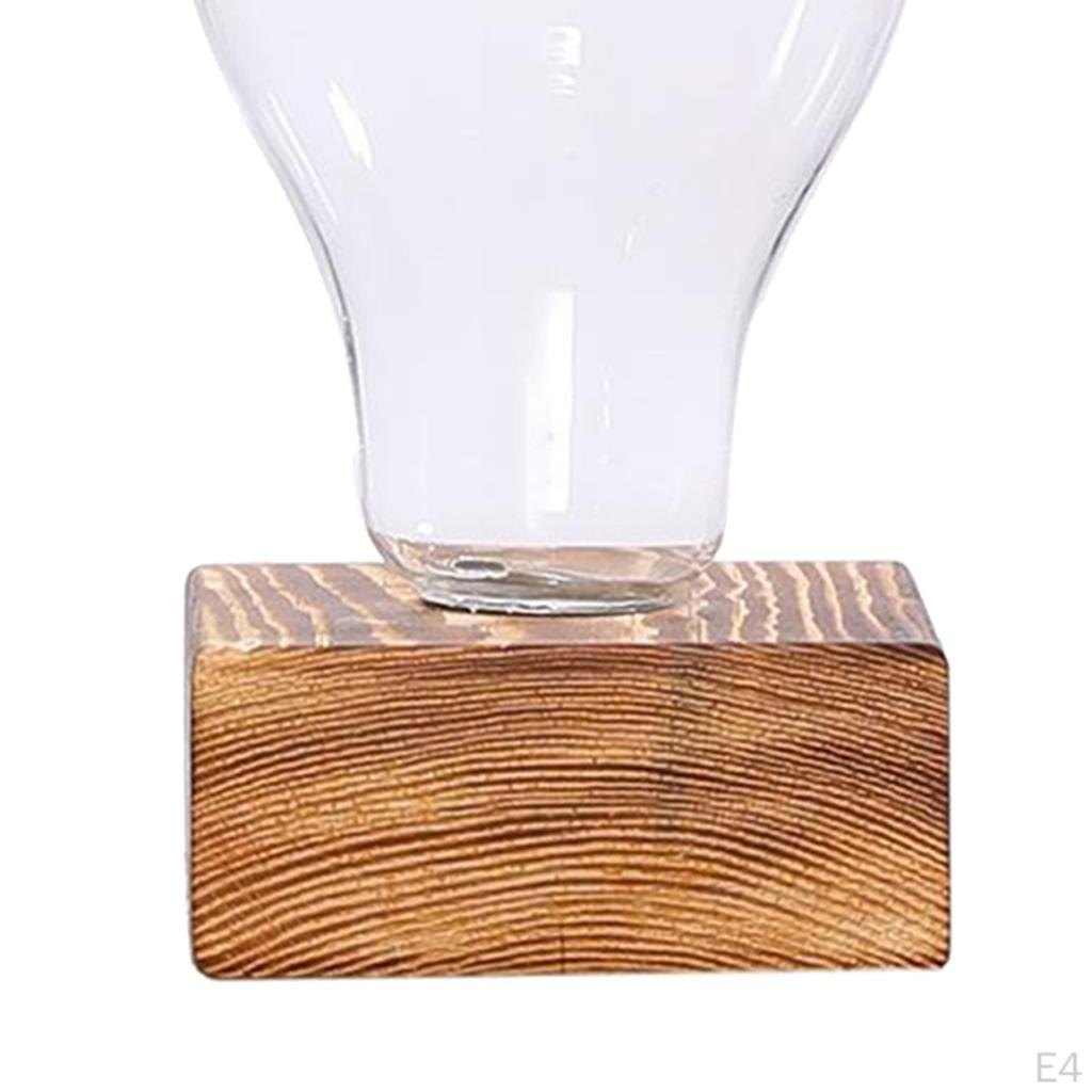 Vase Wooden Desktop Glass Holder For