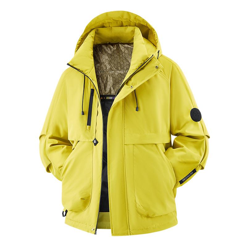 Warme Baumwolljacke für Herren und Damen, Winterjacke für Jugendliche, locker, Outdoor, mit Kapuze, wasserdicht, Baumwolle
