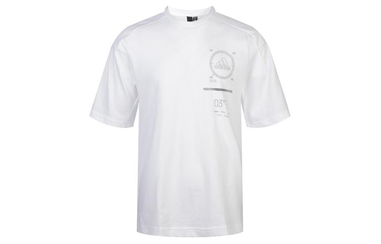 Adidas LES MILLS T Shirts Men s White Crew Neck Moderate Straight Fit FT2776 M