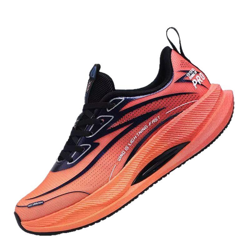 New sports shoes mesh breathable and comfortable casual shoes lightweight soft sole thick sole contrasting color running shoes