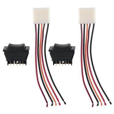 2pcs 5 Pin Car Window Switch Car Control Master Rocker Switch 20A Control Power Window Lift with Wiring Harness