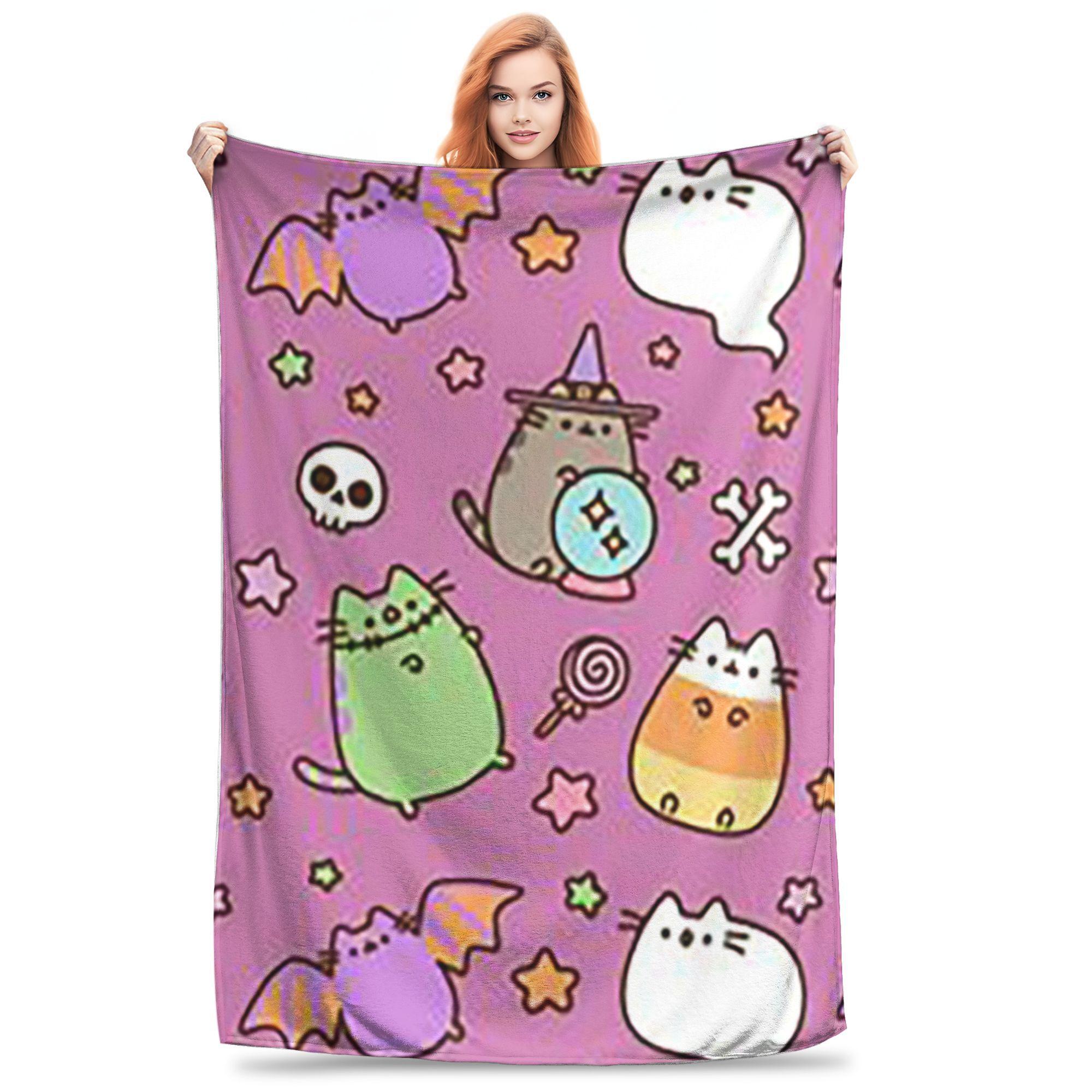 

Flannel Throw Blanket Cute Cats Christmas Halloween Gifts Cartoon Funny Blankets Soft Bedding for Livingroom Home Travel Couch 80x120cm