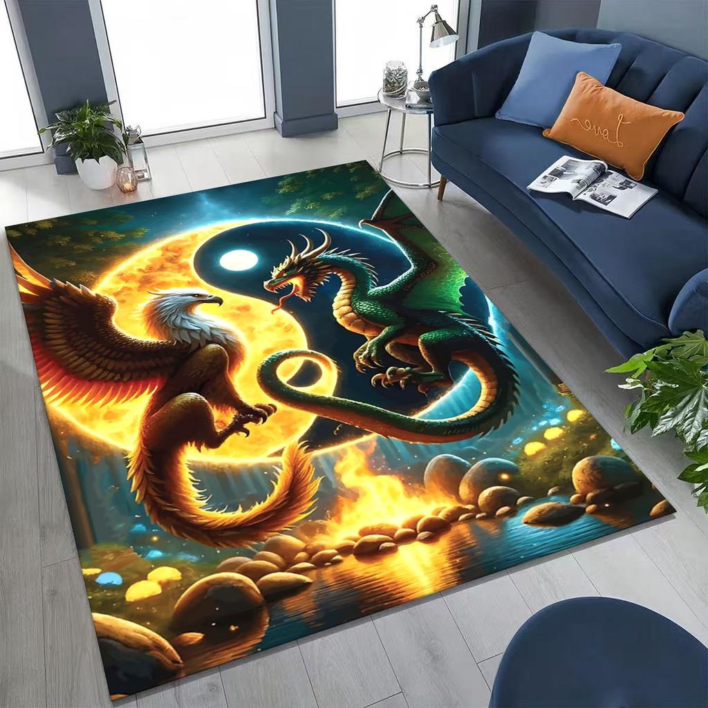 Nature Balance Yin Yang Tai Chi Black White Energy Rug for Bedroom Living Room Sofa Home Doormat Decor,Kids Non-slip Floor Mat