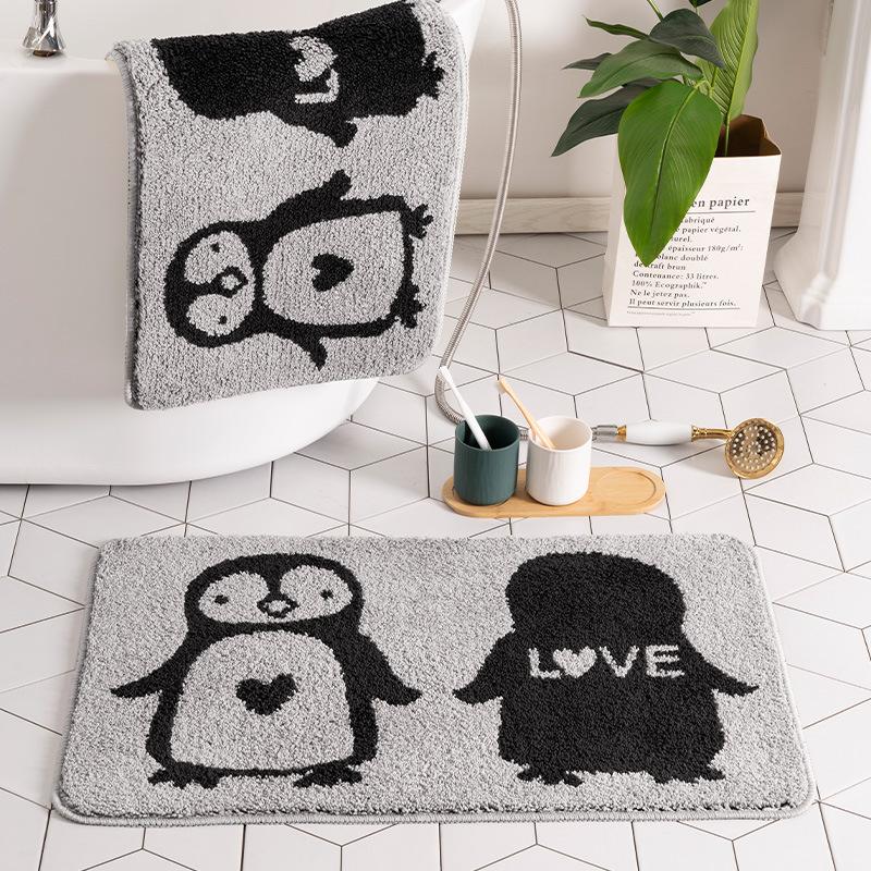 Geometric Bathroom Floor Mat Entrance Carpet Bedroom Door Toilet Door Mat Absorbent Foot Mat Bath