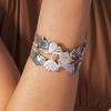 Vintage Ginkgo Leaf Butterfly Open Cuff Bangle Gold Silver Wide Statement Bracelet For Women Boho Party Jewelry