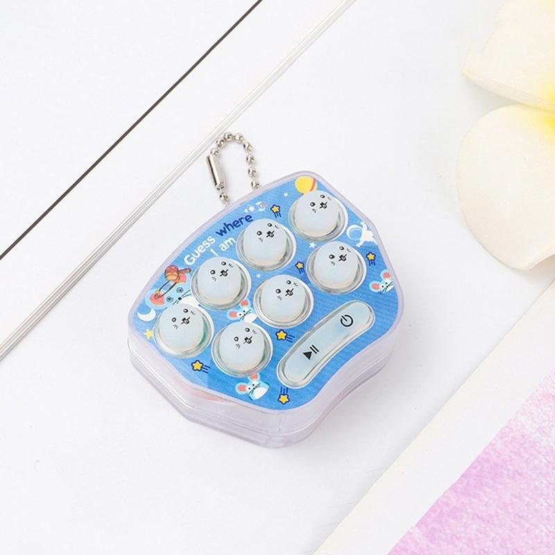 Whac-A-Mole Mini Handheld-Spielekonsole Cartoon Elektronisches Leuchtendes Finger-Trainings-Stressabbau-Spielzeug Mini-Schlüsselanhänger Mini-Auto Penda