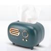 Home Decoration Radio Shape Retro Radio Tissue Box Decorative Multifunction Tissue Cover Box Creative Green Napkin Case Bedroom