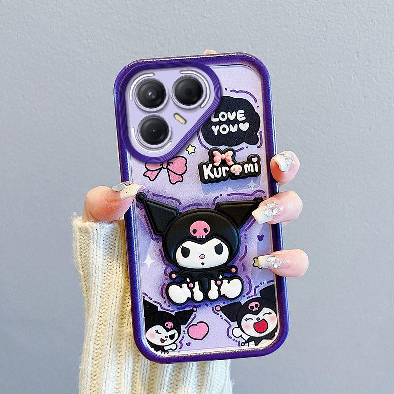 KEYSION Shockproof Case for TECNO Pova 7 Ultra 5G with Lanyard Soft Silicone Cute 3D Cartoon Doll Phone Back Cover for Pova 7 Ultra