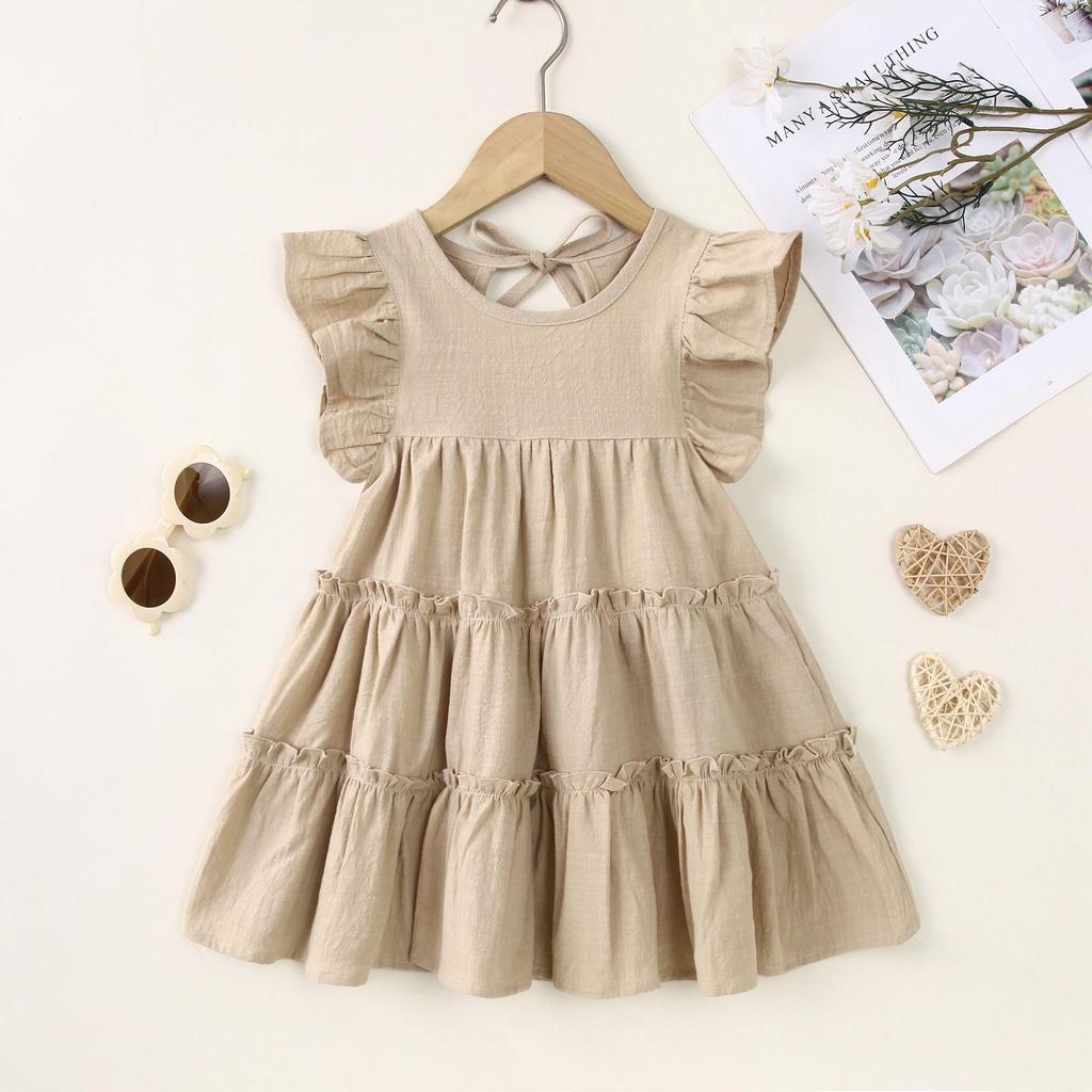 Summer Baby Girl Princess Flying Sleeve Dress
