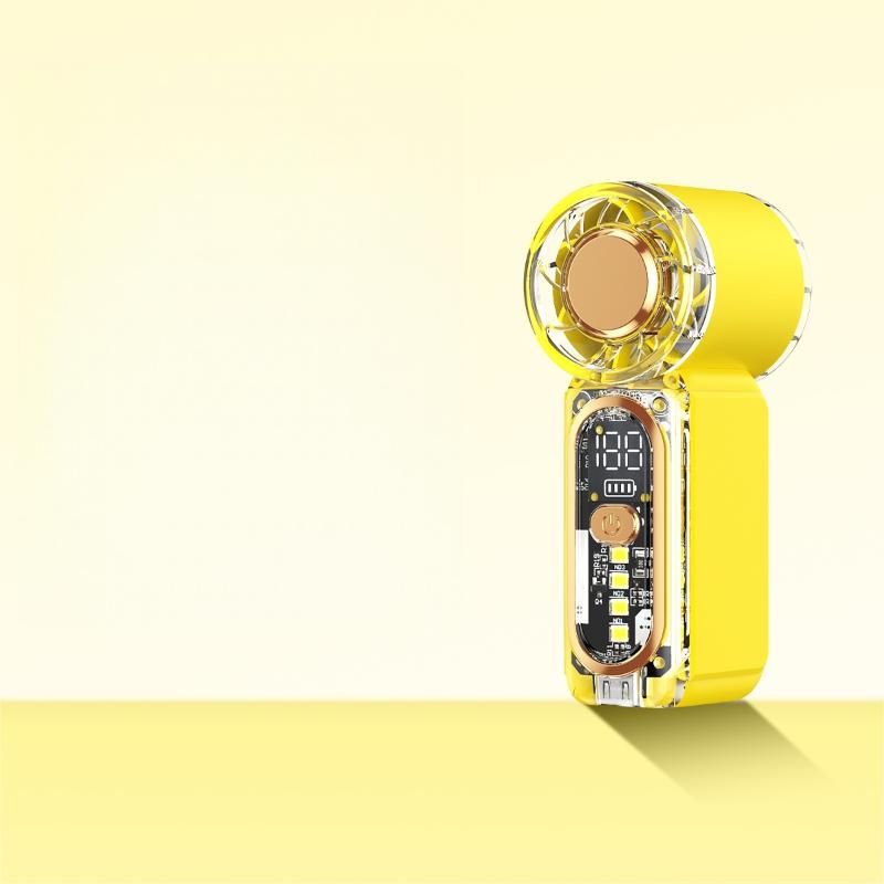 Мини-вентилятор ручной USB-перезаряжаемый Ультракомпактный Портативное устройство для охлаждения Студенческий стол На улице Летние путешествия Длительное время работы жёлтый