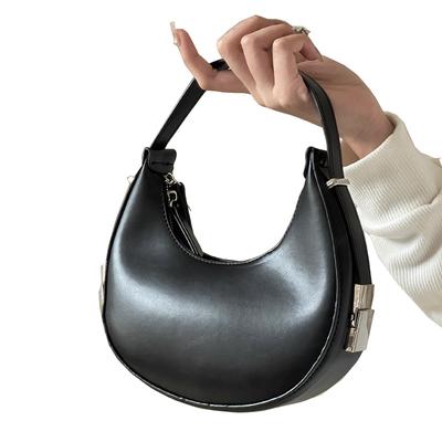 Luxury Design Shoulder Bags for Women Half Moon Hobo Bag Lady Fashion Brand Underarm Bags PU Leather Small Clutch Handbag Purse