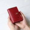 Porco Rosso Slim Genuine Leather Card Case with Book-Style Accordion Detail for Men and Women [sokunou] (Red)