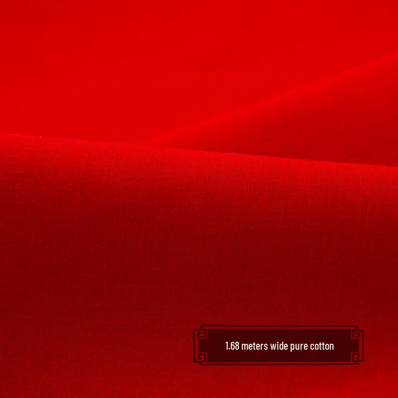 Silk Cotton Chinese Red Fabric for Happy Events and Housewarming, Free Shipping