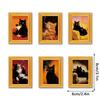 Quirky Black Cat 3D Wooden Photo Frame Magnet Decor