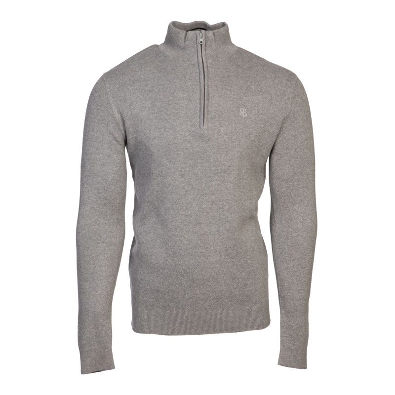 Pull col zippé coton ajusté Homme BILL TORNADE