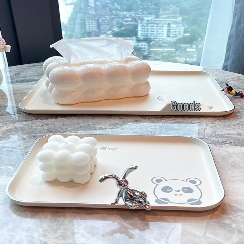 Ins-Style Large Rectangular Plastic Serving Tray