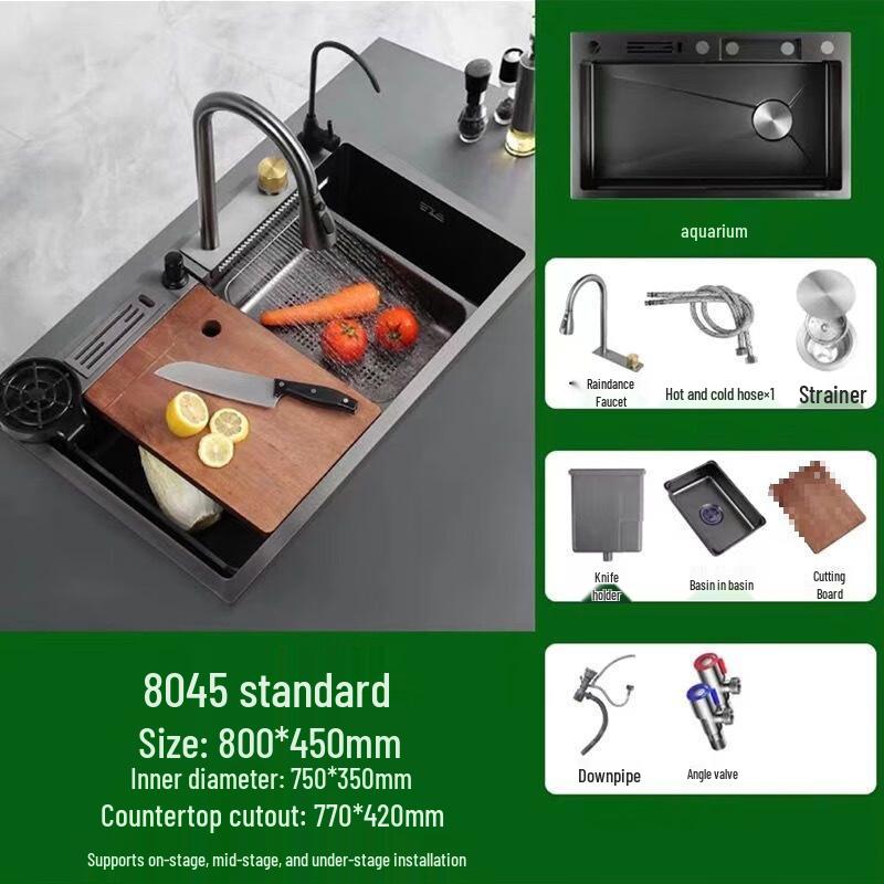 TLXT Thickened Stainless Steel Single Basin Sink