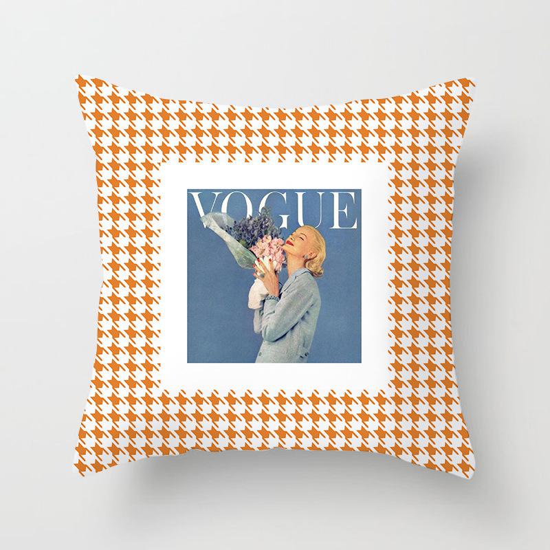 

Оранжевая и синяя контрастная клетчатая наволочка, простая и модная геометрическая наволочка, чехол для подушки для дома, дивана, кровати, прикроватной тумбочки, автомобиля 45*45cm