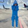 Women Jogging Men's Cotton Hoodie Jacket and Trousers Streetwear Coat Young Fashion Hooded Tops Pants