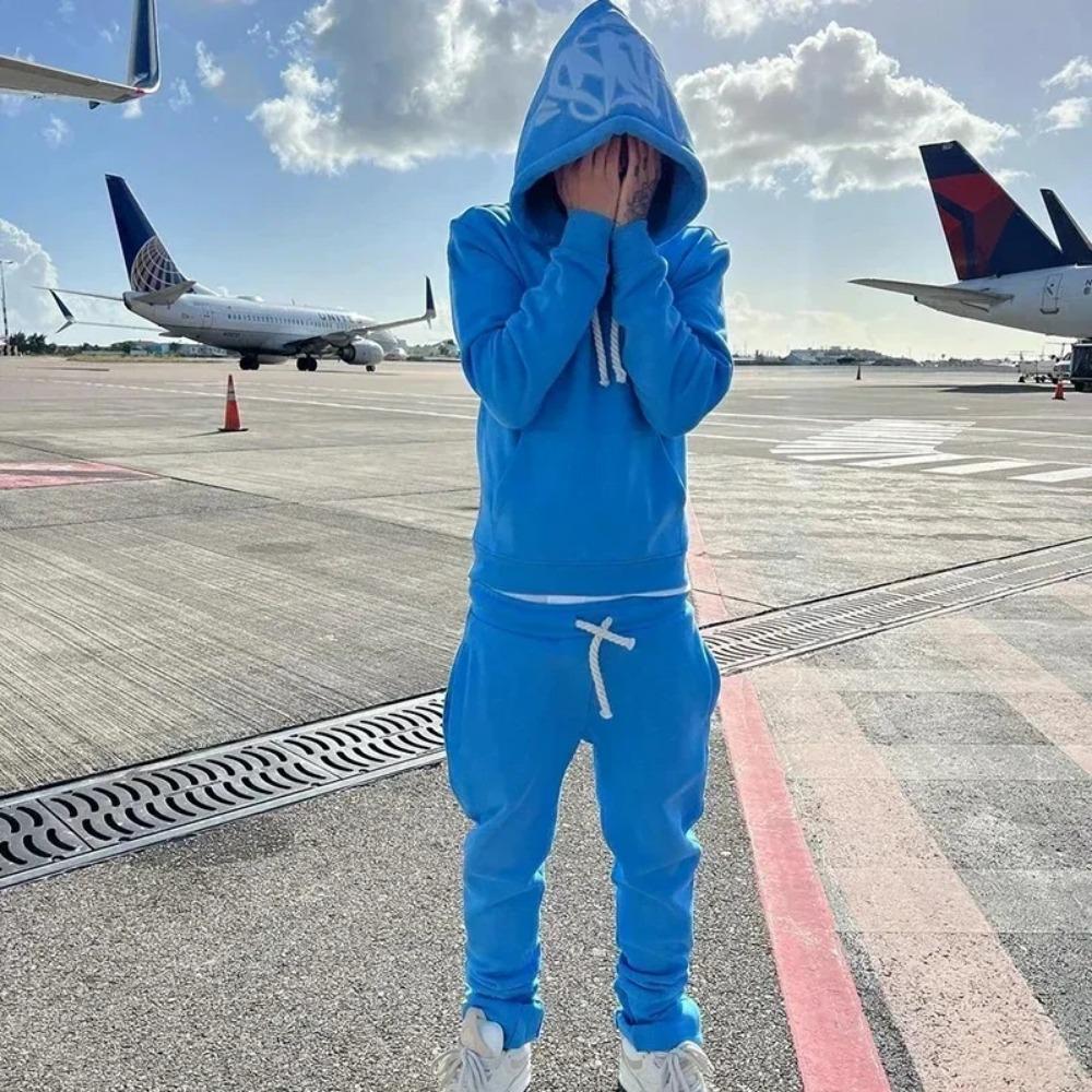 Women Jogging Men's Cotton Hoodie Jacket and Trousers Streetwear Coat Young Fashion Hooded Tops Pants