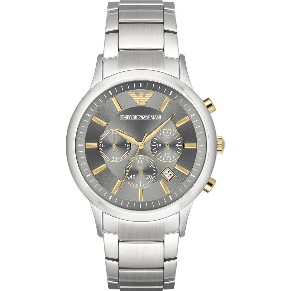 Emporio Armani Renato Grey Silver Metal Men s Quartz Chronograph AR11047 серый