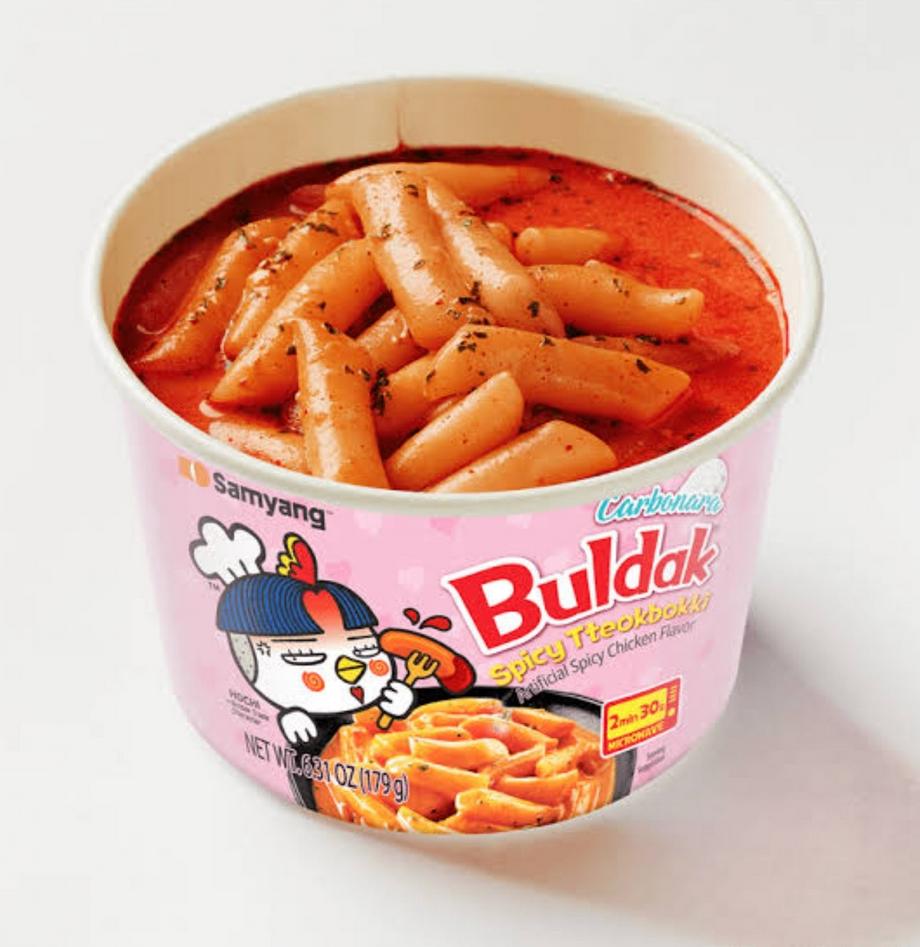 Samyang Carbo Hot Chicken Smaak Topokki in Beker 179g x 3 stuks / Koreaanse Topokki, Kfood, Authentiek Koreaans Eten