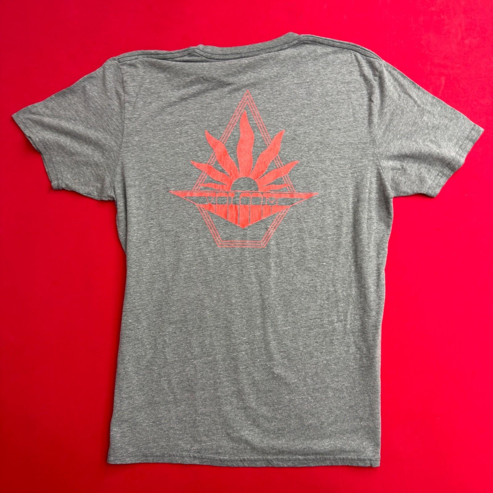 Volcom Mens Graphic T-Shirt Gray skater Orange Sunburst Logo Skate Tee Large y2k XXXL