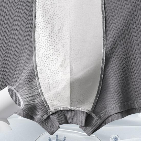 5Pcs Men Boxer Underwear Mid-rise Elastic Waistband Slim Fit Breathable Boxer Briefs Moisture-Wicking U-Convex Panties Daily Wear