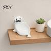Cute Seal Soap Holder Ceramic Dish, with Self-Draining Design, Sponge Durable Organizer Tray, for Bathroom Countertop And Kitchen Sink Dish