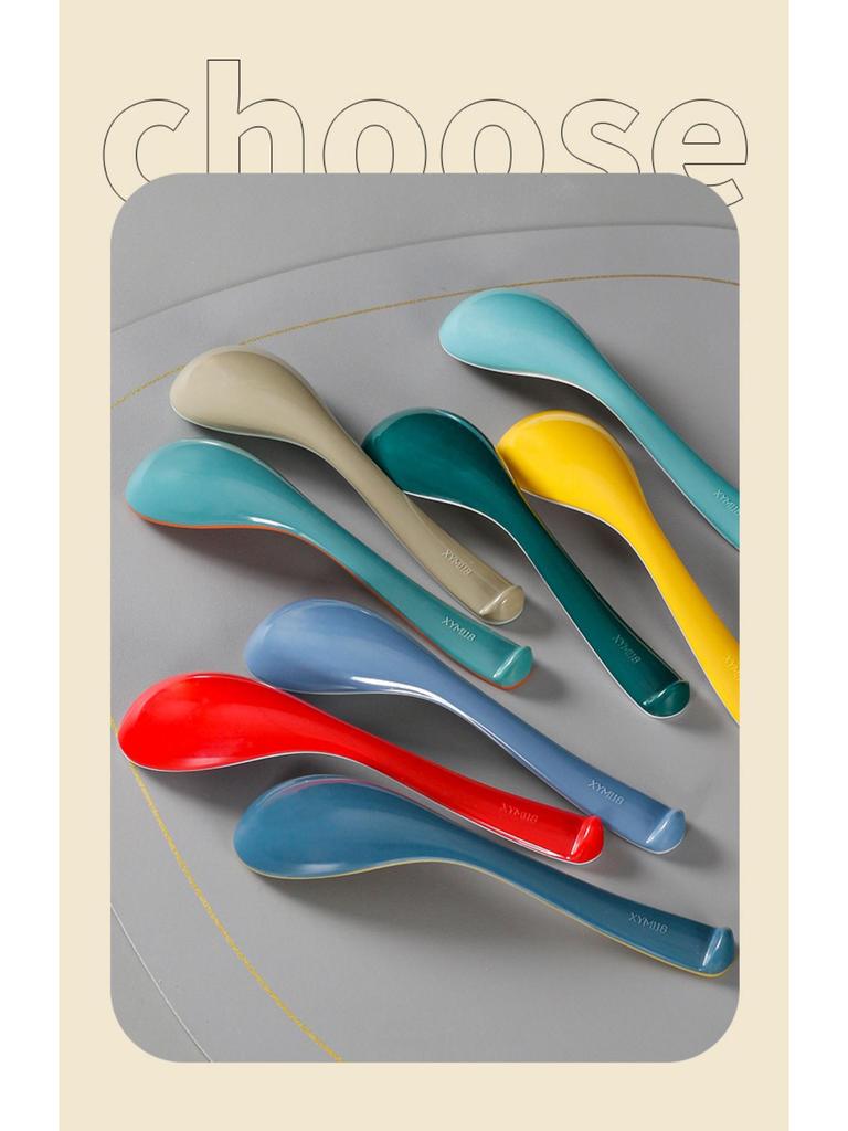 Xiangyuanmei Colorful Melamine Soup Spoon - Restaurant & Hotel Stirring Spoon, Imitation Porcelain, Plastic, for Hot Pot
