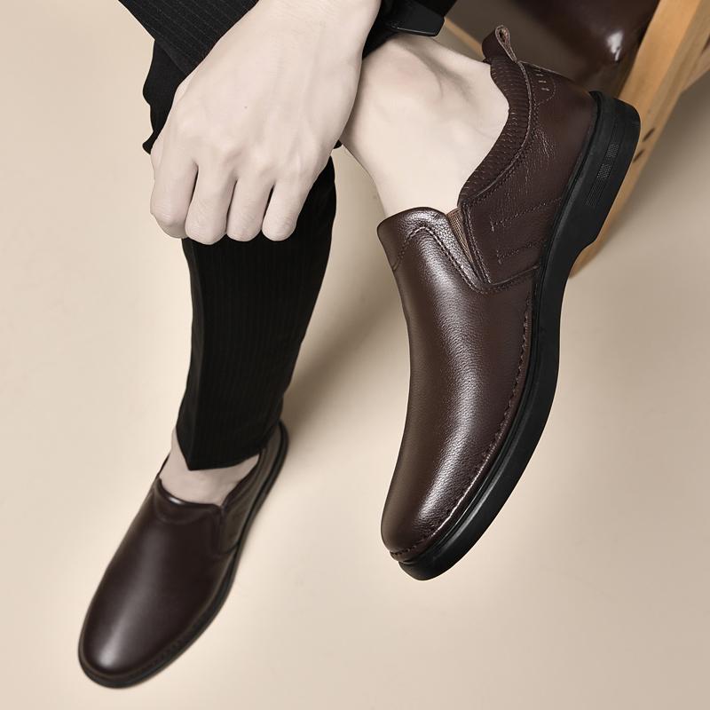 Fashion Genuine Leather for Men Business Shoes Stylish Male Comfortable Flats All-match Male Driving Shoes Classic Men Shoes for Wedding