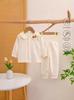 Frühlings- und Herbst-Baby-Baumwoll-Zweiteiler mit hohem Bund, nahtlos - Prinzessinnen- & Britischer Stil