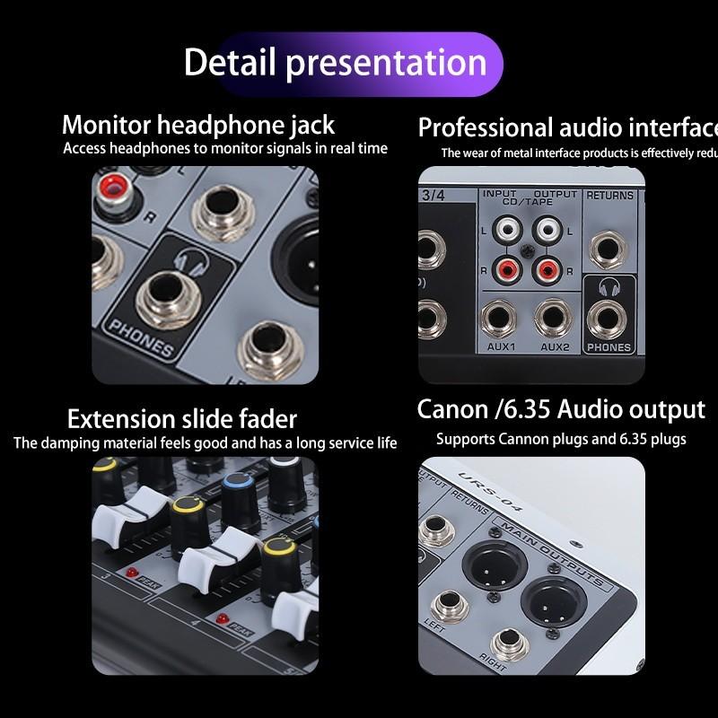 99DSP Bluetooth 5.0 USB Vstupní Mixážní pult 12V Napájecí zdroj Venkovní Domácí KTV 4/6-kanálový Mixážní pult Audio Systém