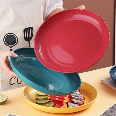 Platos de cena de paja de trigo ecológicos, sin BPA, biodegradables, para picnic, para niños, platos de fruta, platos de hueso, accesorios de cocina
