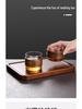 Walnut Wood Anti-Scald Glass Teacup - Japanese Kung Fu Master Tea Set for Home Use