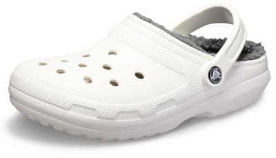 CROCS Classic Lined Clog Sandals, White/Gray, 26cm