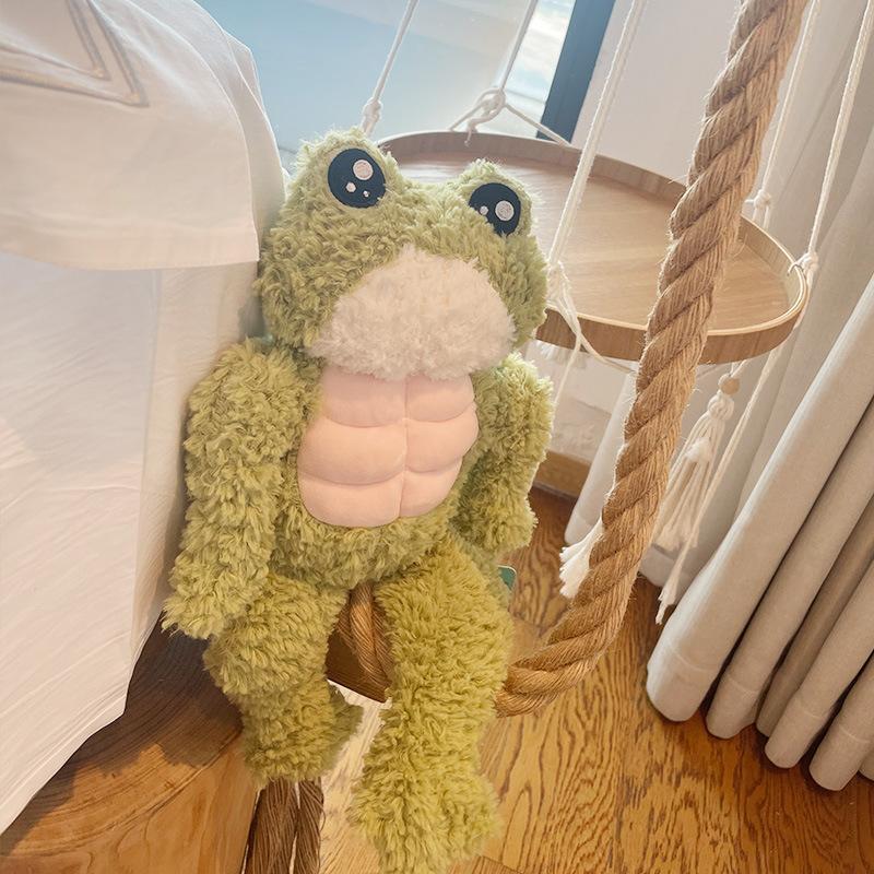 Funny Ugly Cute Duck Duck Doll Muscle Frog Plush Toy Green Throw Pillow Doll Men And Women Birthday Gift Sand Sculpture
