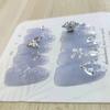 100% HANDMADE Almond Shape Artificial Nail Art Rotatable Snowflake Translucent Blue-purple Nails Reusable and Removable Fake Nails