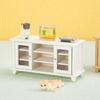 Stylish Kids' Miniature Sturdy Wood TV Cabinet for Dollhouses Realistic Living Room Furniture Playset Accessory