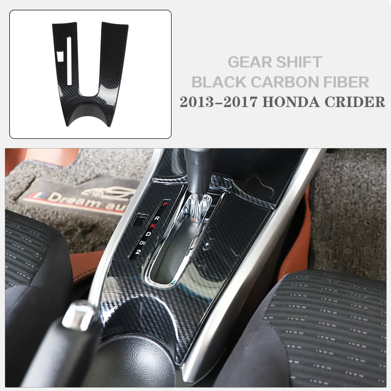 13-17model of CRIDER Rear Cup Holder with Carbon Fiber Pattern Black Navigation Panel Is Used for Car Interior Decoration