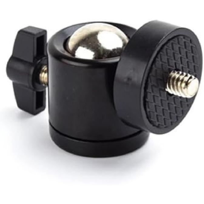 3 Pack Mini Ball Head 1/4'' Screw Swivel Tripod Head Mount 360 Degree Rotating Base Adapter Ballhead for Camera Tripod Dash Cam Phone Clip