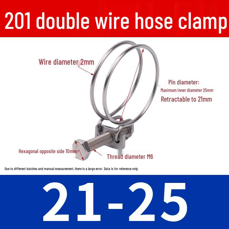 Doppeldraht-Schlauchschelle aus Edelstahl für Feuer-, Wasser-, Gasleitungen - Verdickt