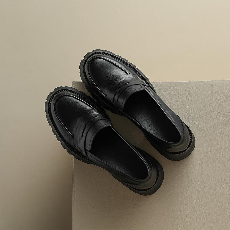Fashion AIYUQI Women's Loafers Genuine Leather 2025 New Platform Slip-on Female Shoes Large-size Autumn British Style Shoes Girl