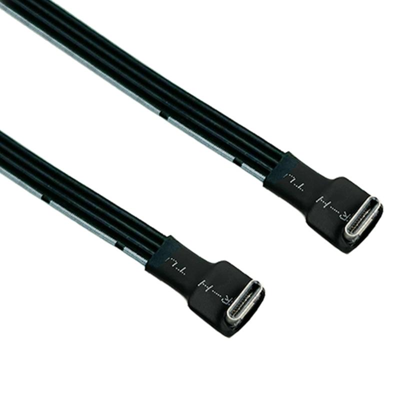 Thin USB 2.0 Type C to Type C Data Cable with Right Angle Connectors Wire for Connection to FPV and More