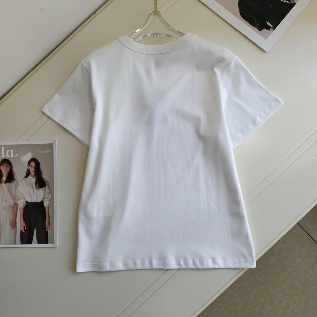 Nanyou Women's High-Quality Little Horse Embroidery Round Neck Short Sleeve T-shirt