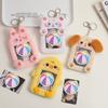 Cute Cartoon Plush Photo Card Holder for Idol Photo Collectable Soft Keychain Bag Pendant for Fans & Stationery Lovers