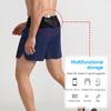 Marathon Running Shorts Men 2 In 1 Quick Dry Workout Training Fitness Jogging Multi-Pocket Man Gym Sport Shorts with Waist Pouch