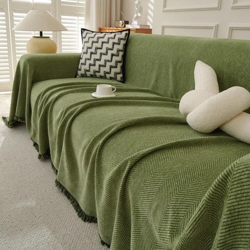 Ręcznik na sofę z pełnym pokryciem w kolorze Ins Cream Wind z bawełnianej przędzy Koc kempingowy Pokrowiec na poduszkę sofy Uniwersalny na cały sezon Wszystko w cenie