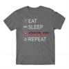 Geometry Dash 2021 New Arrival Tshirt Eat Sleep Geometry Dash Repeat Coloured Unique Crewneck Cotton For Unisex Shirts Flus Size